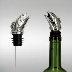 Null Flaschenausgießer Fisch L 5,0cm D 3,0cm Edelstahl