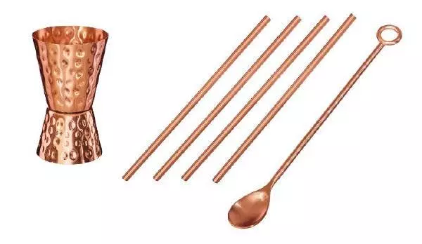 Null Kupferbecher Moscow Mule 4er Set 500ml Mit Zubehör, 100% Reines Kupfer, Cocktailbecher, Barset â Bild 7
