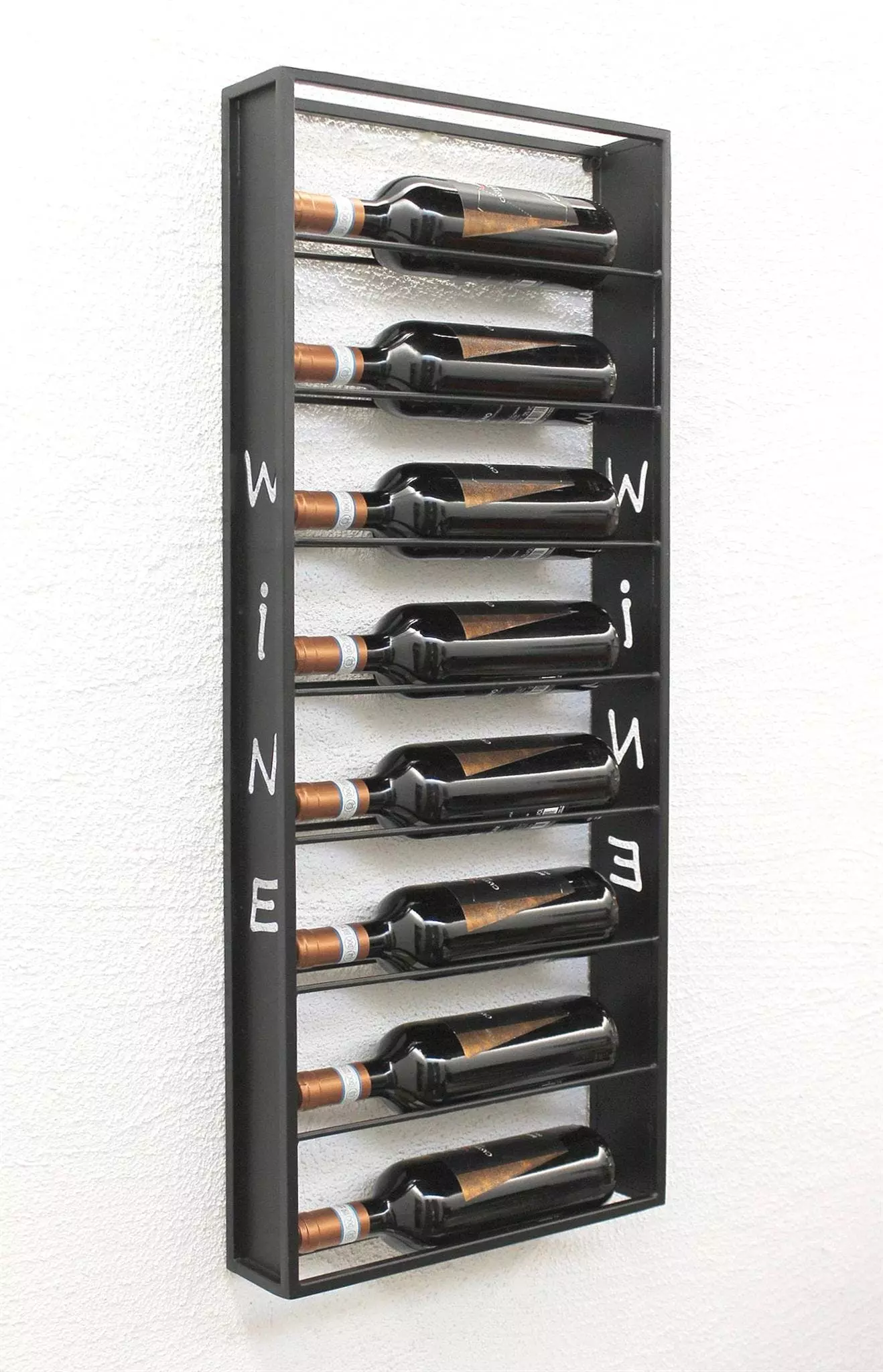 Null DanDiBo Weinregal Wand Metall Schwarz Sofie Flaschenständer Flaschenregal Flaschenhalter – Bild 6
