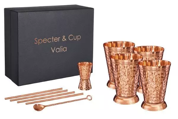 Null Kupferbecher Moscow Mule 4er Set 500ml Mit Zubehör, 100% Reines Kupfer, Cocktailbecher, Barset â Bild 4