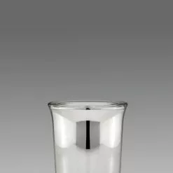 Null Vase Und Übertopf/Eiseimer Silberglas H 16,0 Cm D 14,5 Cm