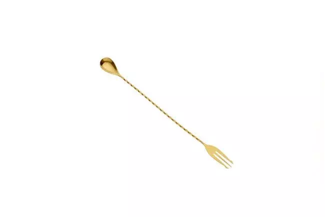 Null Barlöffel Mit Gabelende Aus Kupfer 31,5 Cm Von CHEFGASTRO â Bild 2