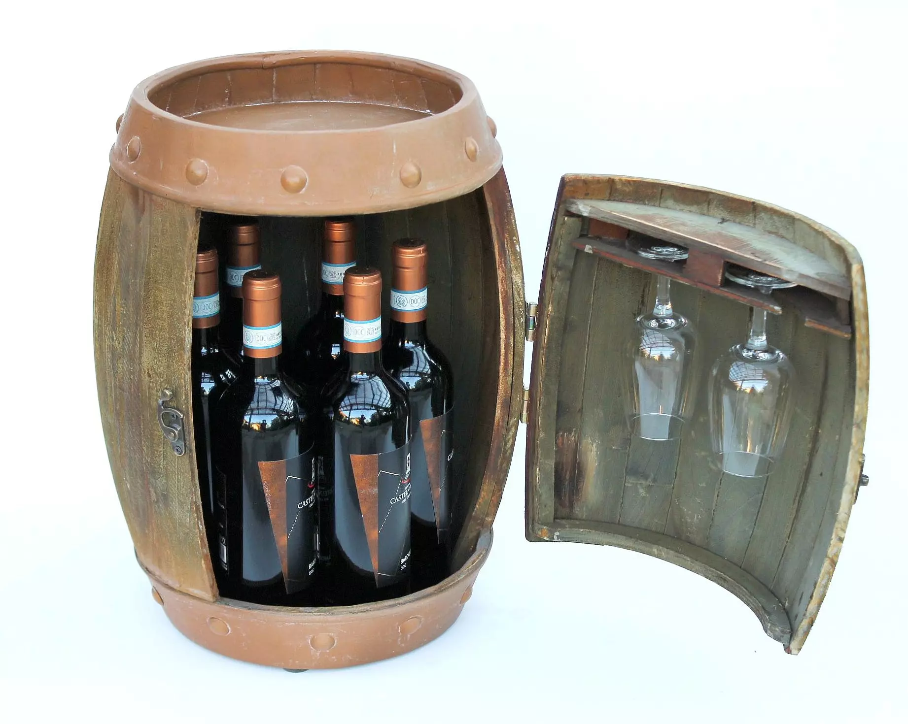 Null DanDiBo Weinregal Holz Weinfass Braun 44 Cm 91361 Bar Flaschenregal Fass Holzfass â Bild 7