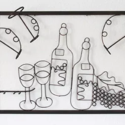 Null DanDiBo Wandbild Weinregal 091975 Flaschenständer Metall 70 Cm Flaschenhalter Wandregal