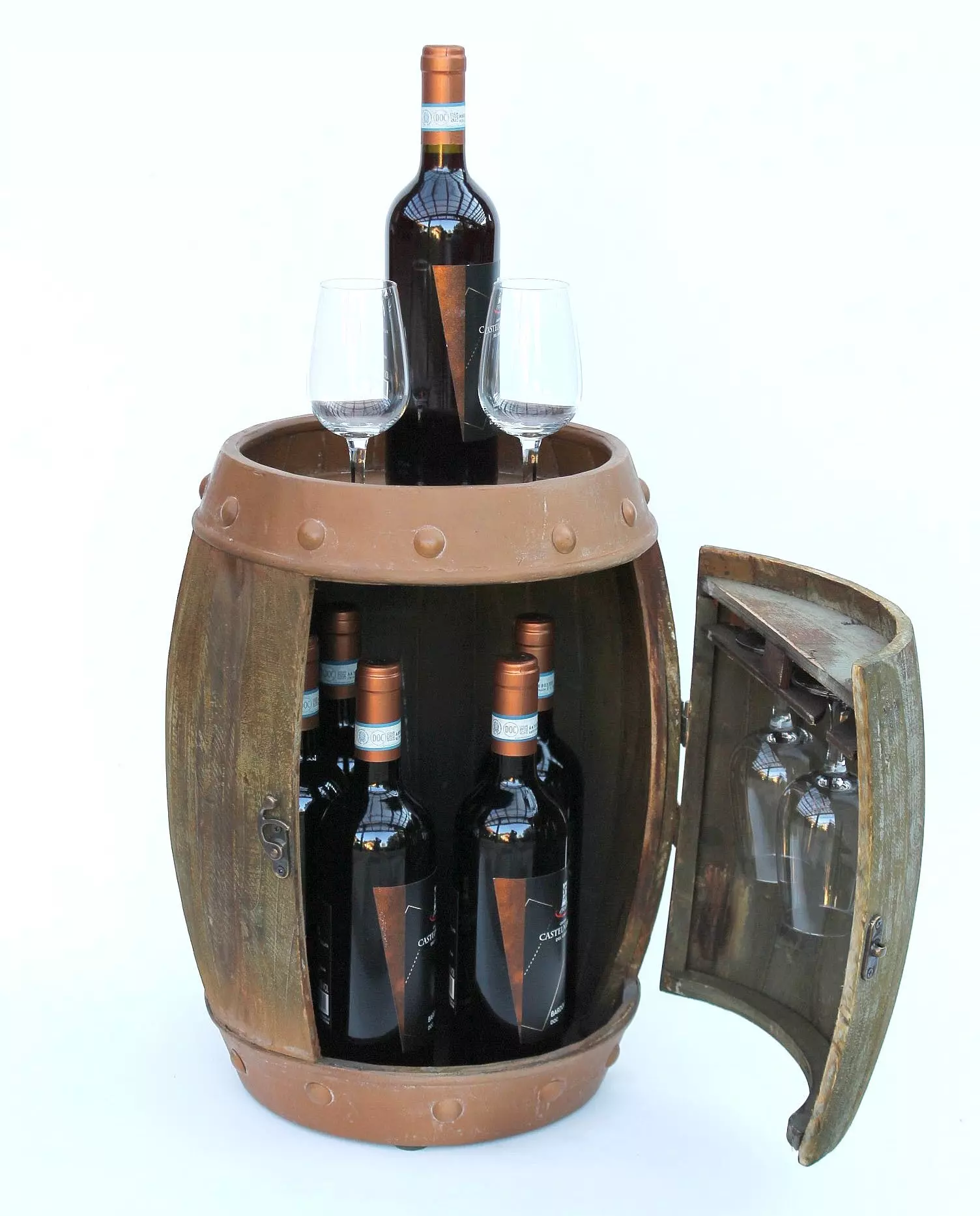 Null DanDiBo Weinregal Holz Weinfass Braun 44 Cm 91361 Bar Flaschenregal Fass Holzfass â Bild 6