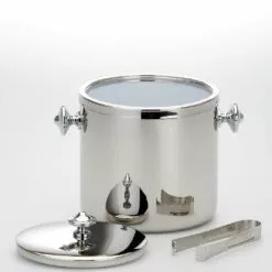 Null Eiswürfelbehälter Mit Zange Versilbert Und Anlaufgeschützt