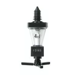 Null ECO - Portionierer - 4,0 Cl. = 40 Ml. Für 0,7 - 1,0 Lt. Flaschen - Kunststoff Schwarz - MIT ZÄHLWERK