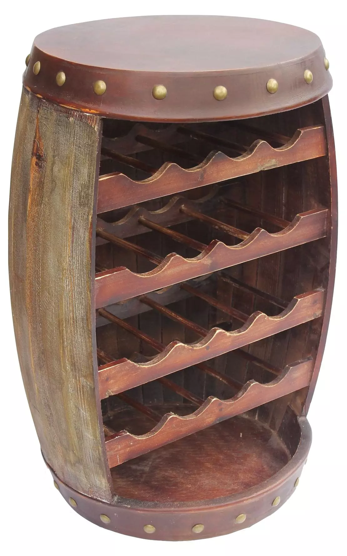 Null DanDiBo Weinregal Holz Weinfass Braun 44 Cm 91361 Bar Flaschenregal Fass Holzfass â Bild 5